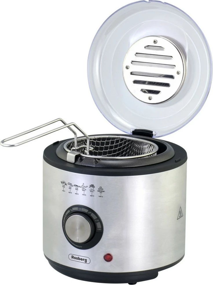 Fritozë elektrike Rosberg R51980U 1 L 950 W Inox/zezë