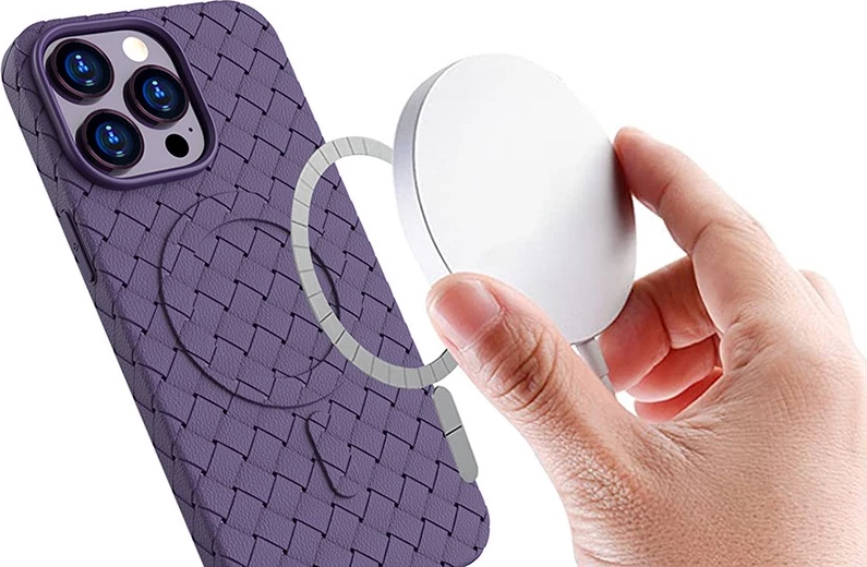 Mbështjellës Hurtel Woven Case për iPhone 15 Pro, MagSafe, blu e errët