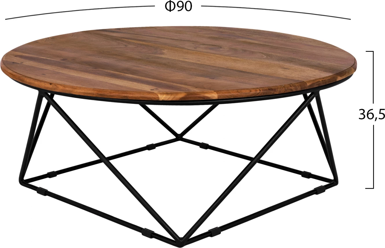 Tavolinë kafeje Berlin FH8201.11 dru akacie i fortë Φ90X36,5H