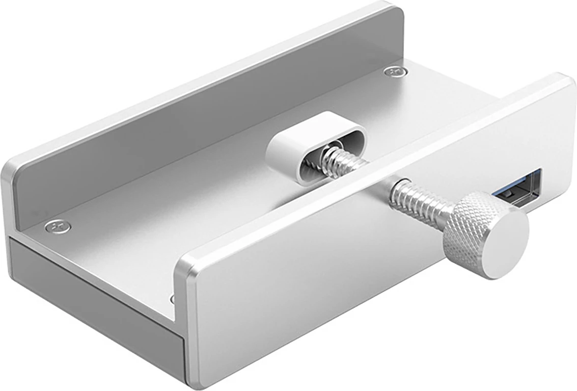 Hub USB Orico MH4PU me kapëse, 4x USB-A 3.0, Argjendtë