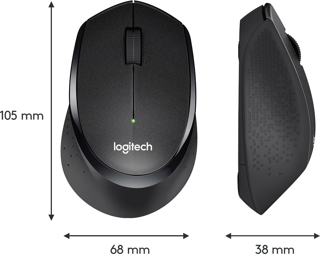Maus Logitech M330 SILENT PLUS, Djathtas, Mekanik, RF Wireless, 1000 DPI, Zi