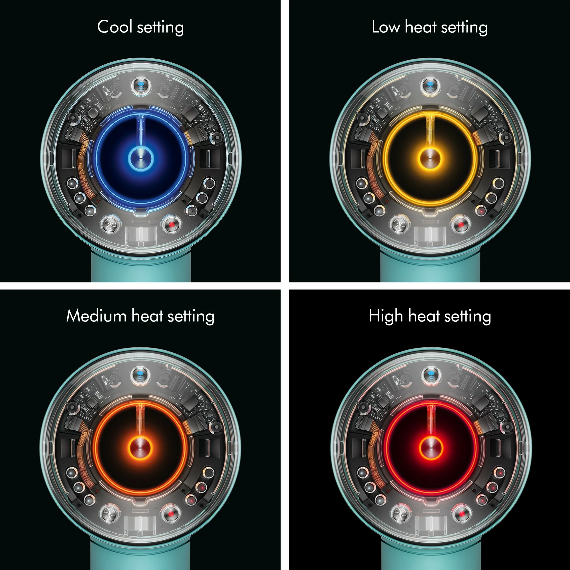 Tharëse flokësh Dyson Supersonic Nural, 1600 W, 13.3 l/s, Blu, Portokalli