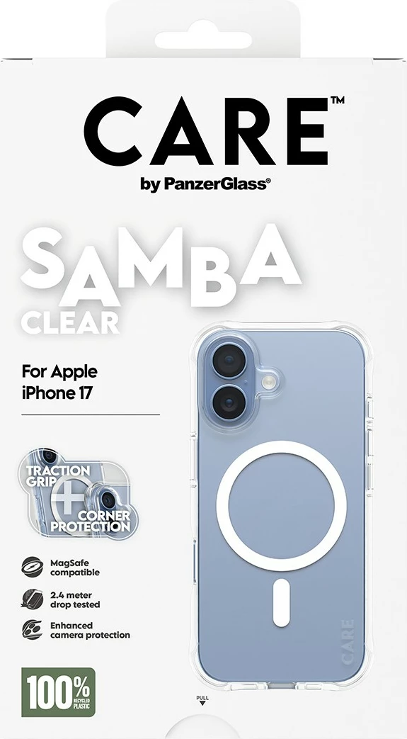 Mbështjellës PanzerGlass CARE fashionable Samba clear MagSafe për iPhone 17