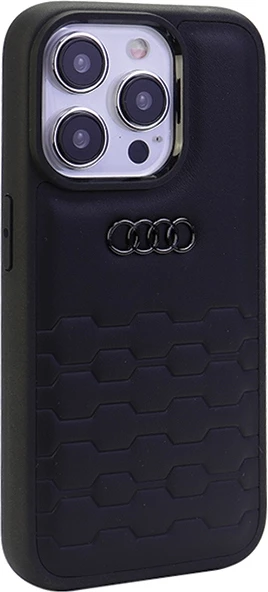 Mbështjellës Audi GT Synthetic Leather për iPhone 15 Pro Max, iPhone 15 Pro, i zi