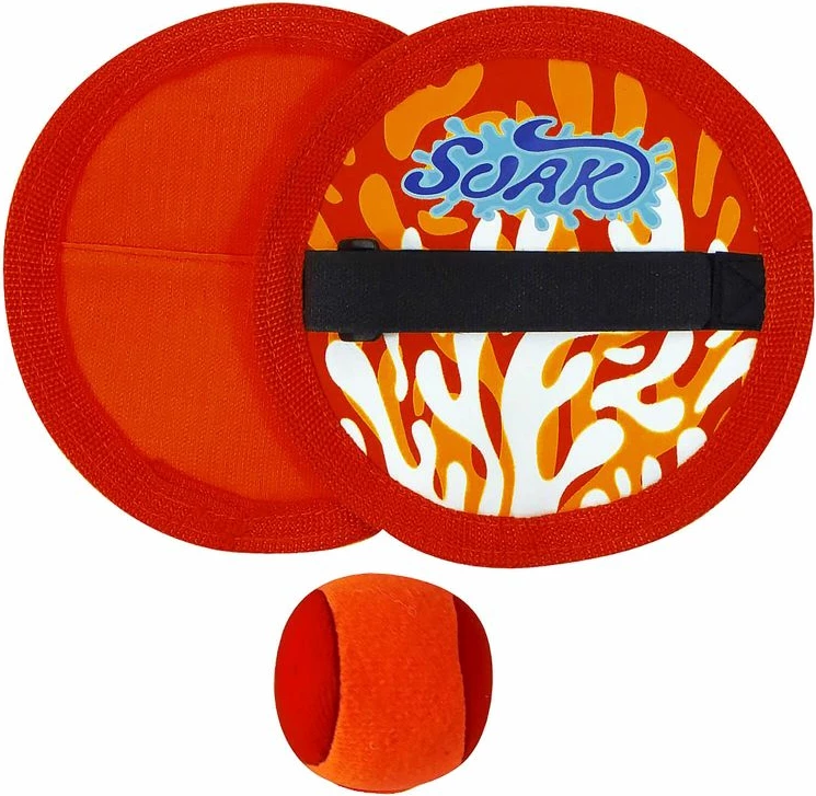 Lojë me Top dhe Raketë me Velcro Solex Sports për të gjitha moshat, e kuqe