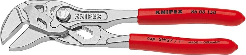 Kuleç Knipex 86 03 150, 150mm, krom-vanadium, dorezë plastike, e kuqe