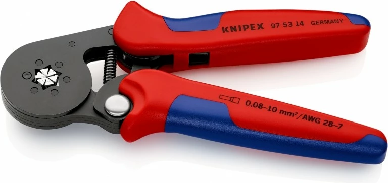 Vegël krimpimi Knipex KP-975314SB, 180mm, plastikë/çelik, e zezë/blu/e kuqe