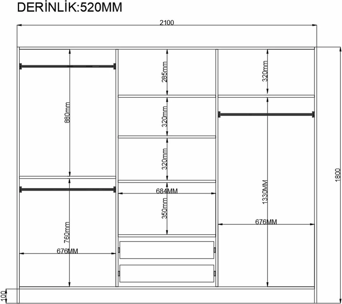 Dollap Skye Decor, ngjyrë e bardhë mat, RB-003