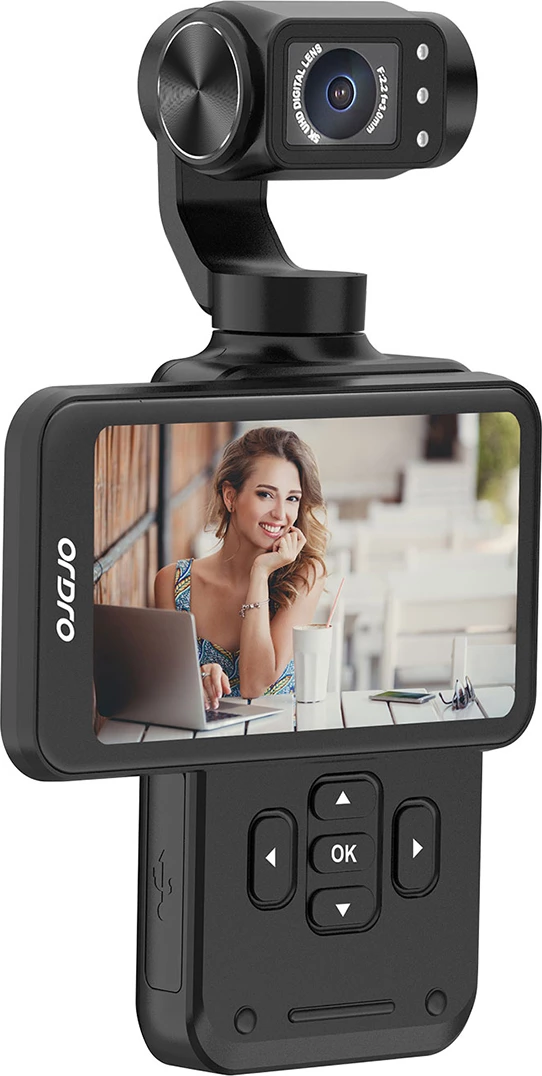 Kamerë xhepi Ordro Pocket M5 me gimbal 3-aksial, 5K, e zezë