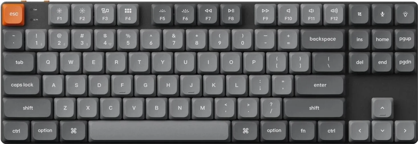 Tastierë Keychron K1 Max, 80% TKL, Red Switch, e zezë-gri