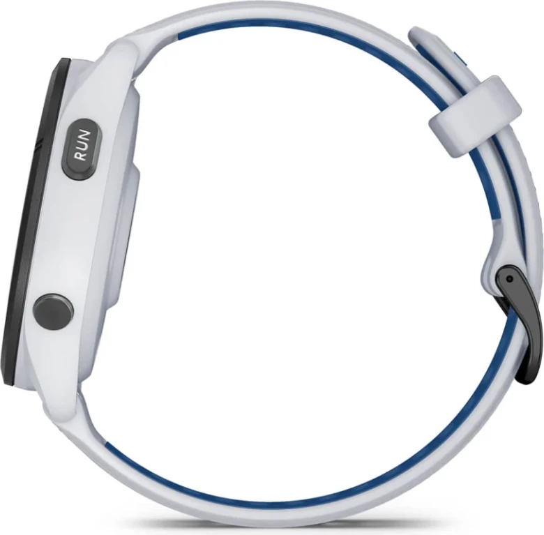 Smartwatch Garmin Forerunner® 265 Black Bezel, Stone White Case, Stone White/Tide Blue Silicone Strap, 46 mm
