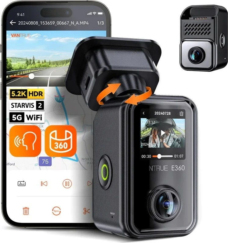 Kamerë veture Vantrue E360 LTE 2CH, Wi-Fi, GPS, 512 GB, E zezë
