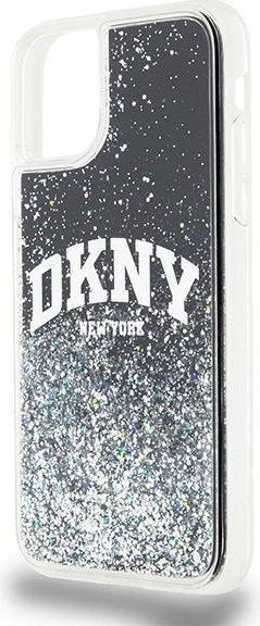 Mbështjellës DKNY Liquid Glitter Big Logo për iPhone 11/XR, i zi