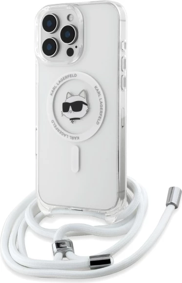 Mbështjellës Karl Lagerfeld IML Choupette Head & Cord MagSafe për iPhone 16 Pro, Transparent
