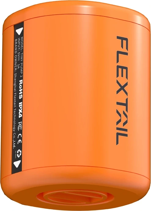 Pompë portative Flextail Tiny Pump 2 800mAh USB-C 180 L/min 4 kPa IP44, portokalli, set me grykë/kabllo/çantë
