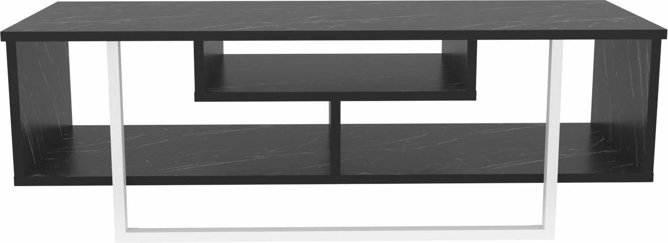 Komodinë TV Skye Decor, Asal 120, e zezë dhe e bardhë