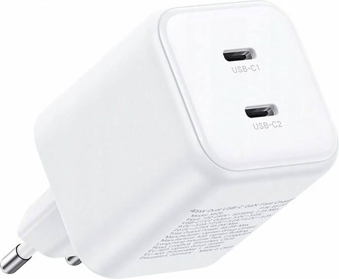 Karikues Ugreen X526, Dual USB-C GaN 45W, bardhë