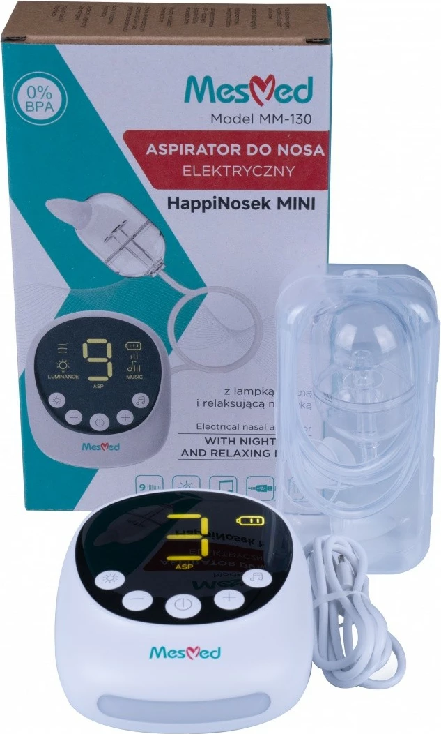 Aspirator hunde elektronik Mesmed MM-130 HappiNosek Mini, i bardhë