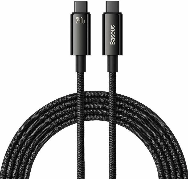 Kabllo USB-C në USB-C Baseus Tungsten Gold CAWJ040201 3m 240W PD3.1 480Mbps e zezë