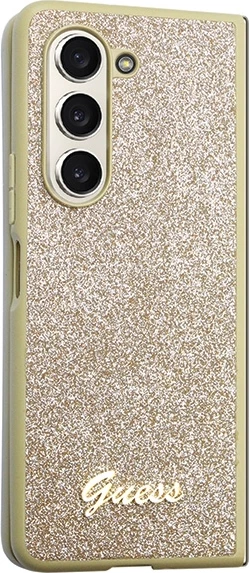 Mbështjellës Guess Glitter Script për Samsung Galaxy Z Fold 5, ari