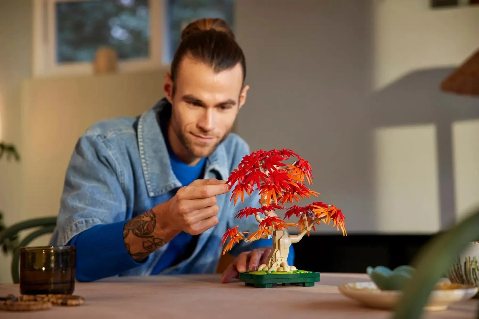 Set LEGO Japanese Red Maple Bonsai Tree 10348, për të rritur, 220mm, e kuqe/portokalli