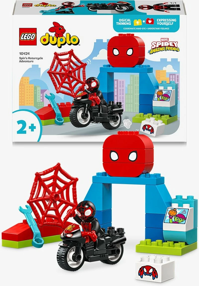 Set ndërtimi LEGO DUPLO Marvel 10424 Spin's Motorcycle Adventure, shumëngjyrësh