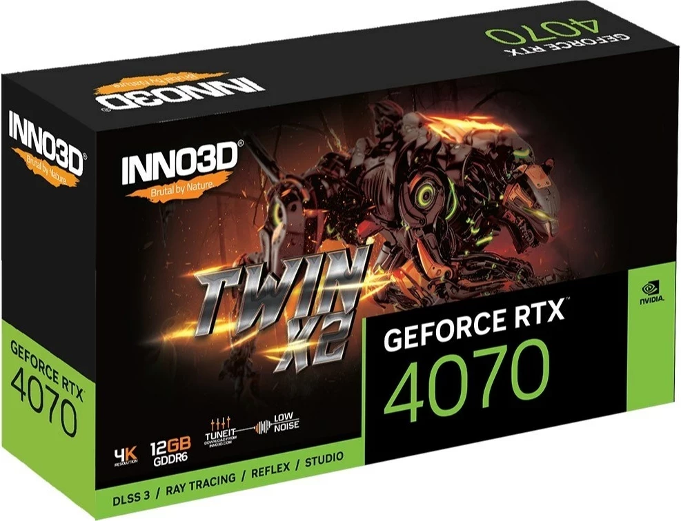 Kartelë grafike INNO3D RTX 4070 Twin X2, 12 GB, e zezë
