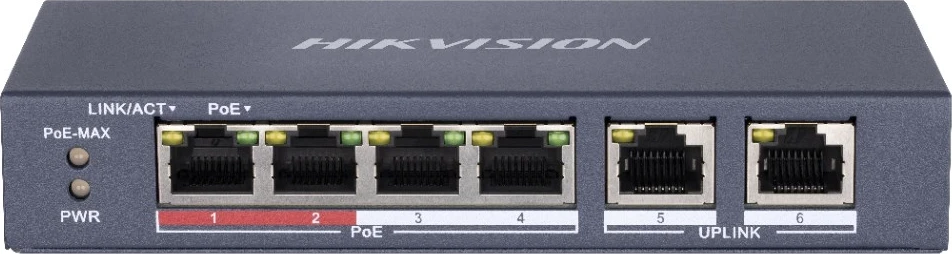Switch PoE Hikvision DS-3E0106P-E/M, Blu