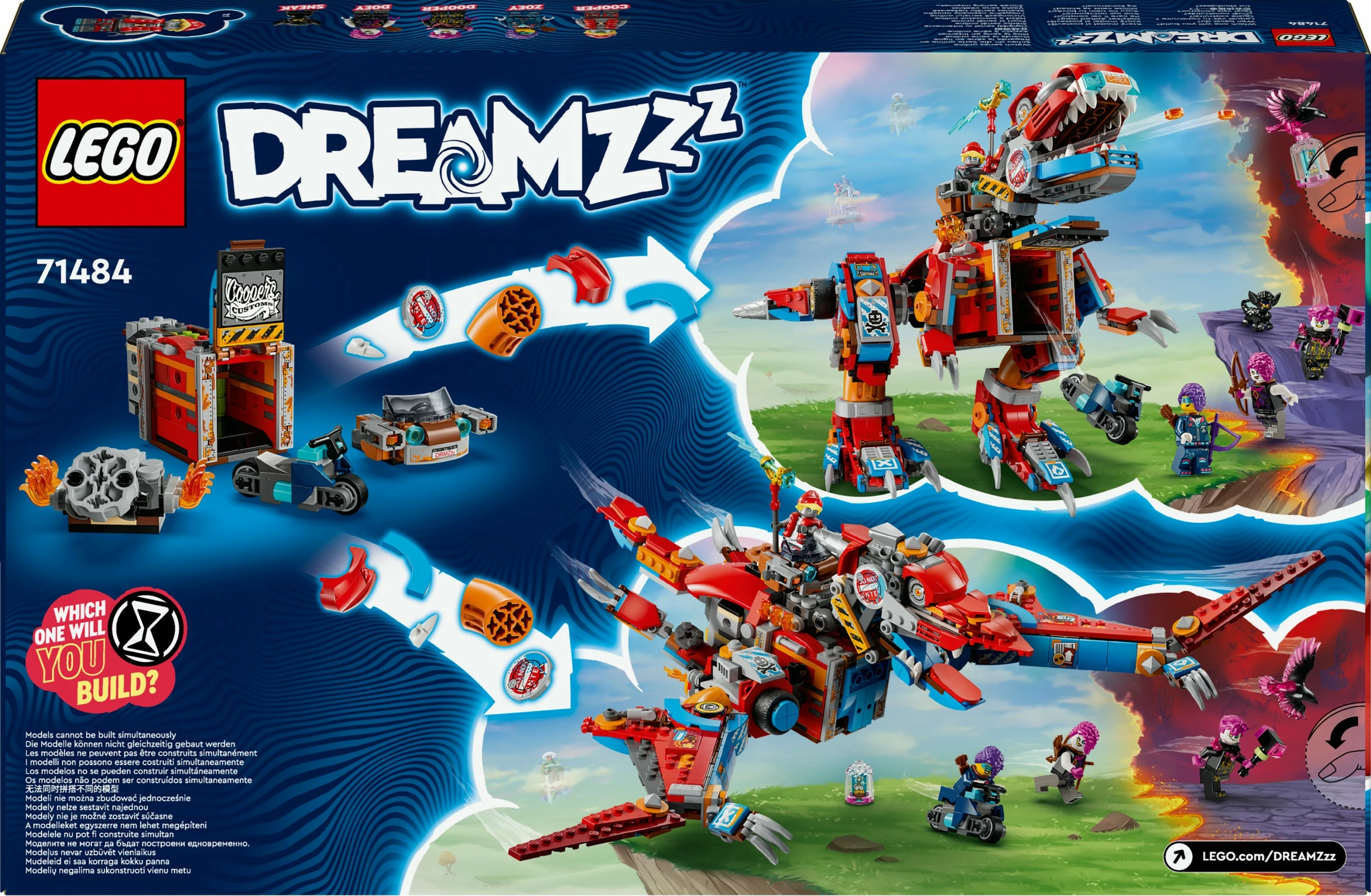 Set ndërtimi LEGO DREAMZzz 71484 Cooper's Dino-Mech C-Rex, shumëngjyrësh
