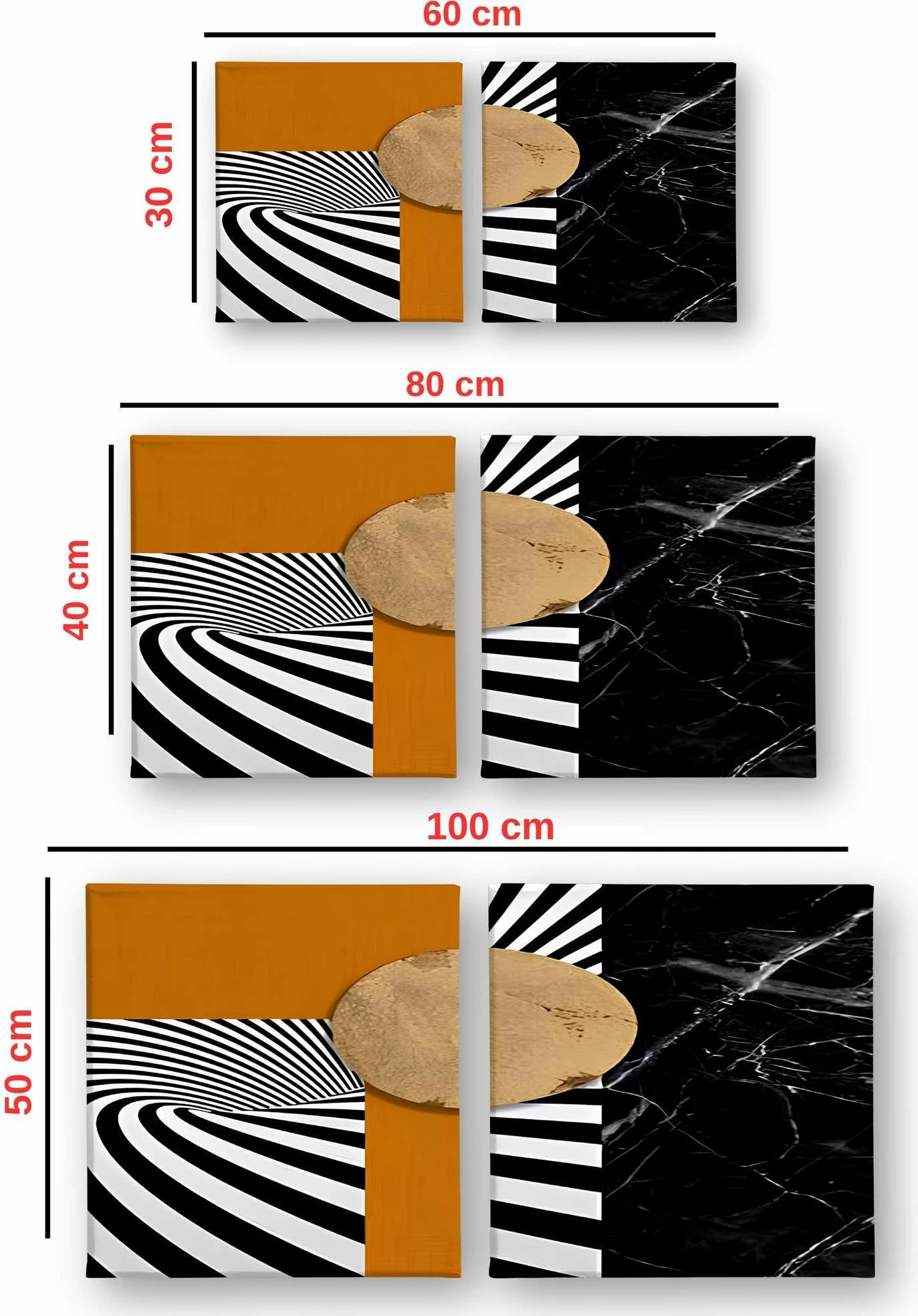 Pikturë dekorative në kanavacë (2 copë), Wallity, ASR_CNV2-17, 30x30
