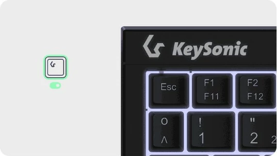 Kasë tastierë KeySonic KSK-3211ELU, QWERTZ, LED, touchpad, e zezë
