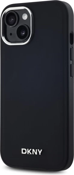 Mbështjellës DKNY Plain Logo MagSafe për iPhone 14, i zi