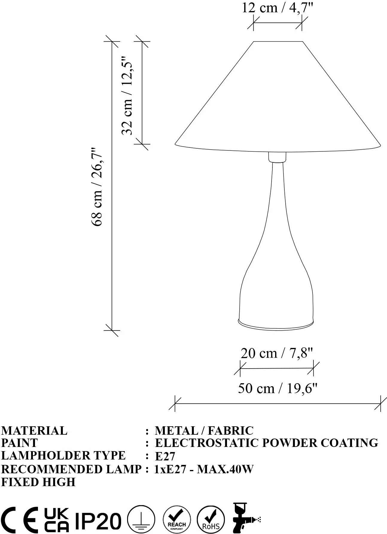 Llambë tavoline Opviq, Luna - 15273, ngjyrë ari dhe kafe e çelët
