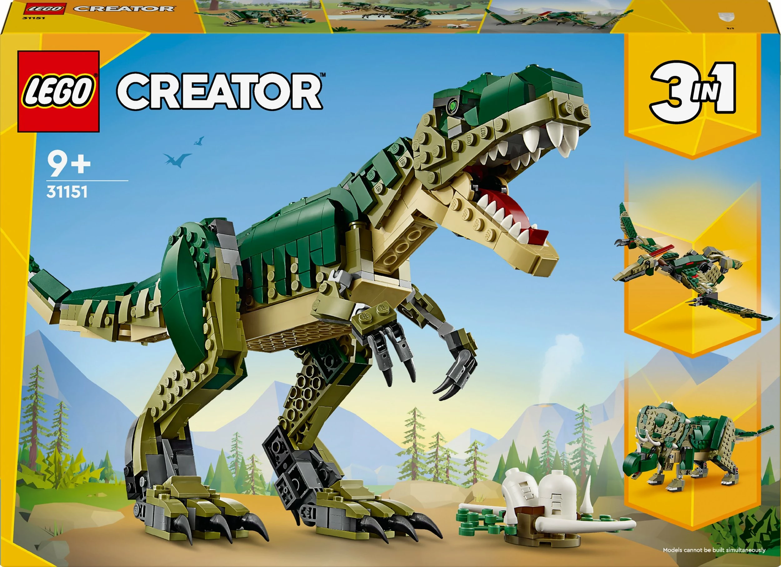 Set ndërtimi LEGO Creator 3-në-1 Tyrannosaurus 31151, 626 copë