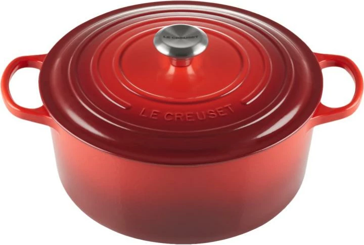 kaserolë gize me kapak, Le Creuset, Signature Round 24cm (21177240602430), e kuqe qershi