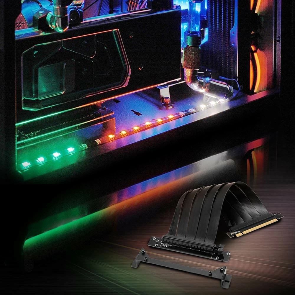 Kit vertikal për kartelë grafike Sharkoon, Riser Card 4.0, e zezë