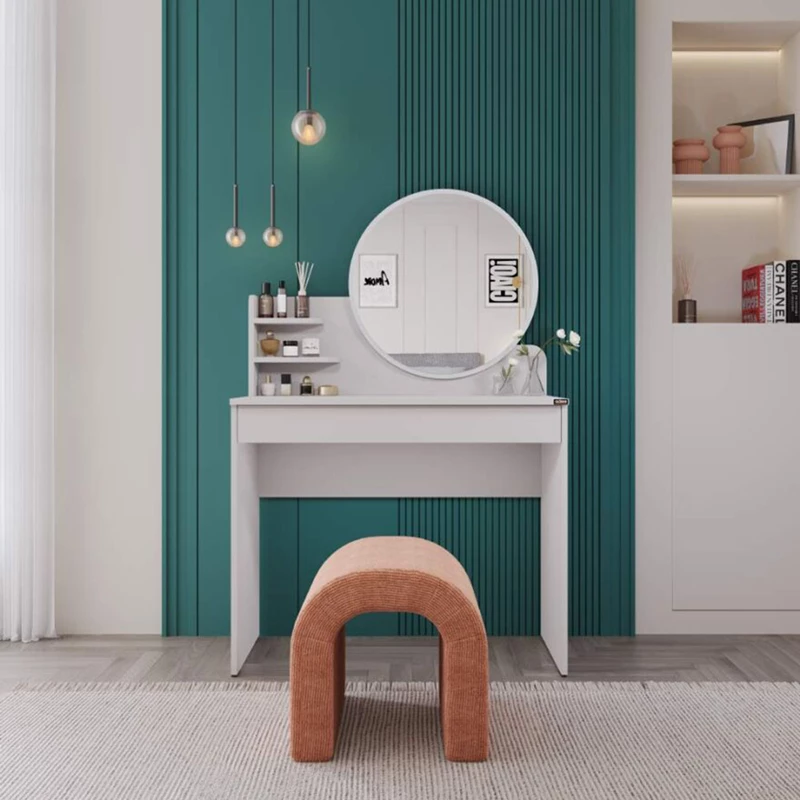 Tualet për dhomë gjumi me pasqyrë Nashi, ngjyrë mink, 90x45x138cm