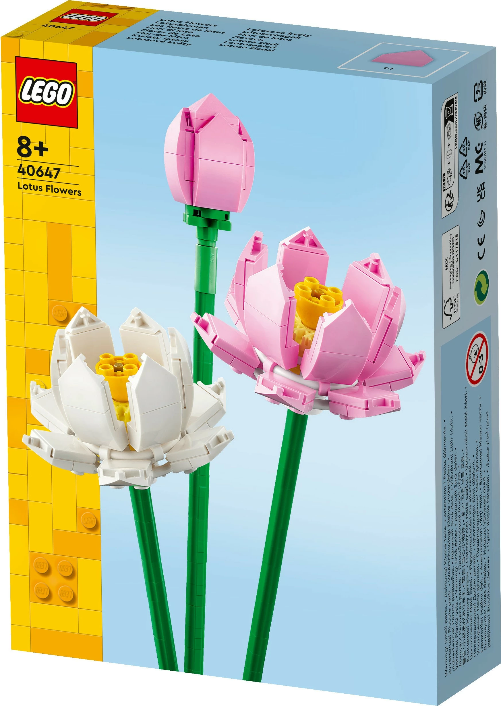 Set ndërtimi LEGO Lotus Flowers, 220 copë, plastikë, shumëngjyrësh