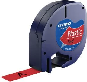 Shirit etiketimi, Dymo, LetraTAG S0721630, 12 mm x 4 m, i kuq
