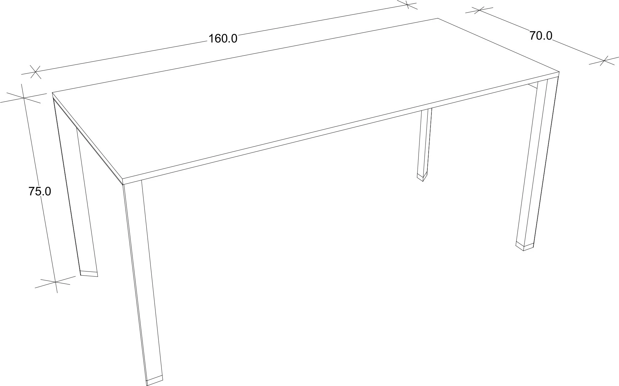 Tavolinë pune me këmbë të bardha Elite 2