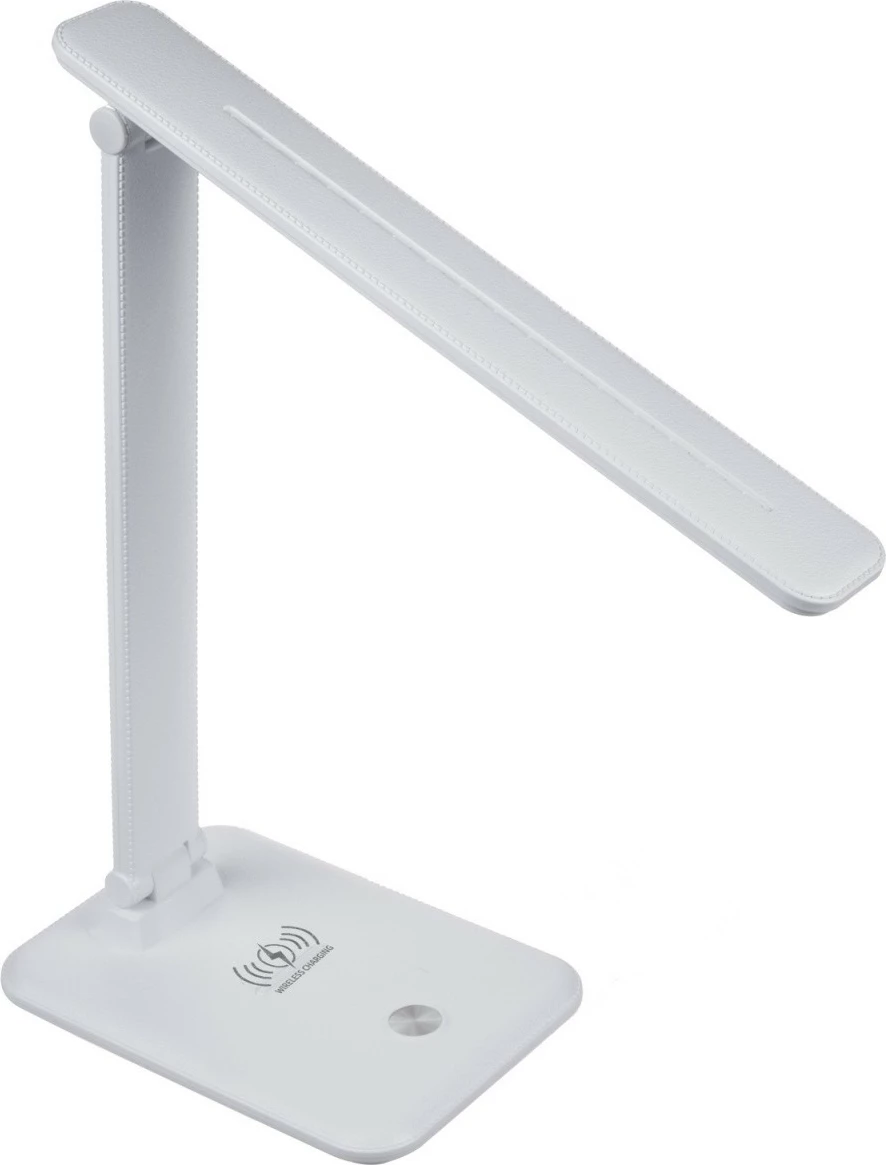 Lampë tavoline LED Maclean MCE616W, 9W, me karikues wireless Qi, E bardhë