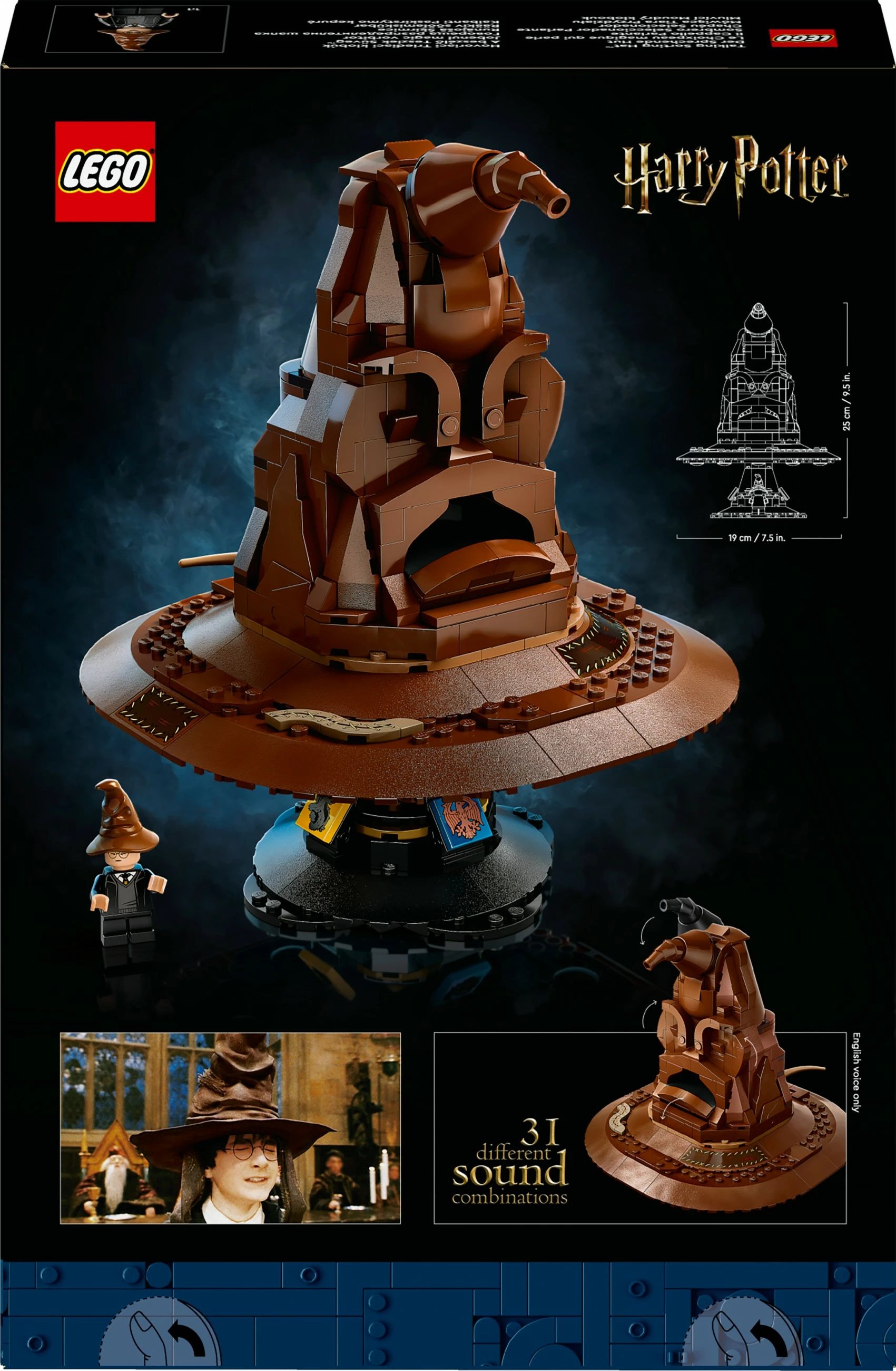 Set LEGO Talking Sorting Hat, 561 copë, plastikë, për të rritur, ngjyrë kafe