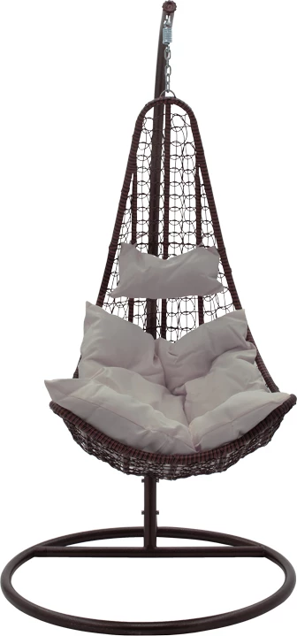 Lëkundëse varëse Soleil, metal, kafe, jastëk bezhë, 103x83x200cm