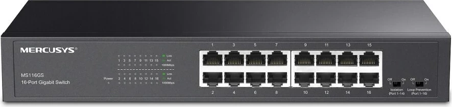 Switch MERCUSYS MS116GS, 16 porta Gigabit, zi