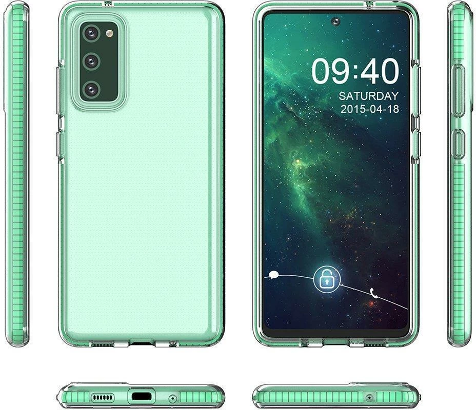 Mbështjellës Hurtel Spring Case për Samsung Galaxy A72, TPU, i tejdukshëm me kornizë të zezë