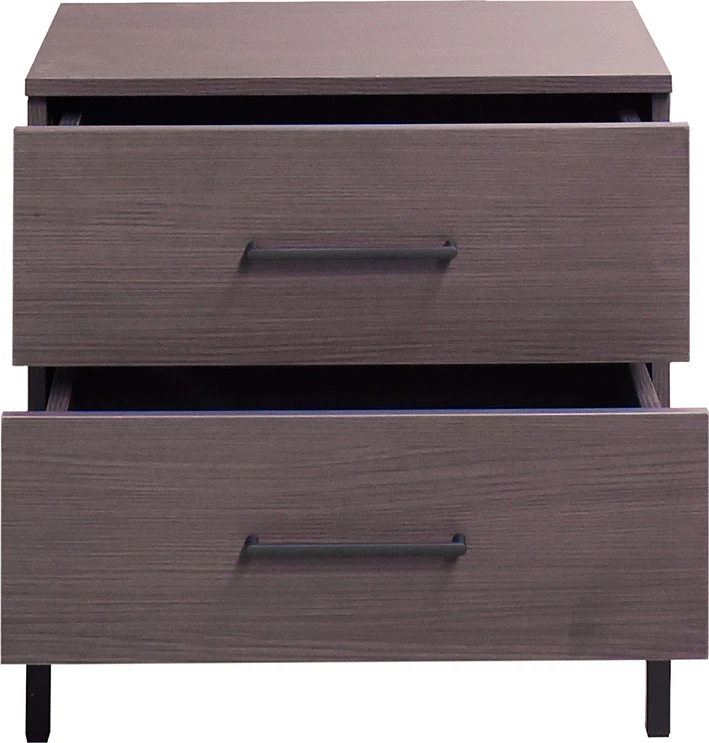 Komodinë anësore Calliope me 2 sirtarë, wenge-e zezë, 55x44x57cm