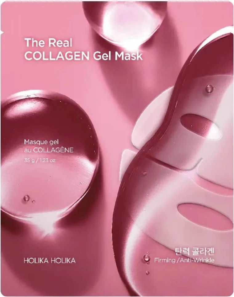 Maskë për fytyrë HOLIKA HOLIKA The Real Collagen Gel Mask Hydrogel Night Mask për femra 35g