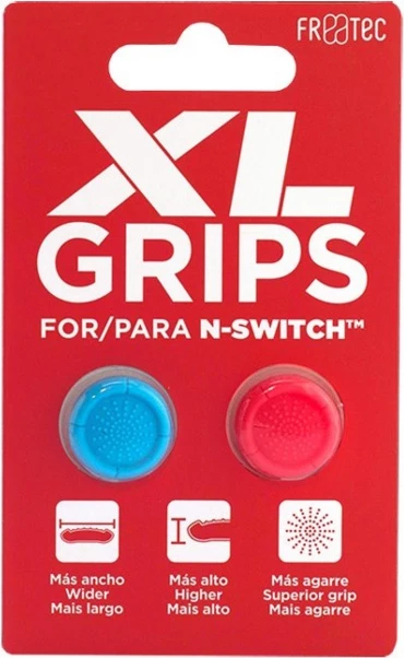 Shtesa për thumbat analog FR-TEC Grips Pro XL për Nintendo Switch, 2 copë, vjollcë/kuqe