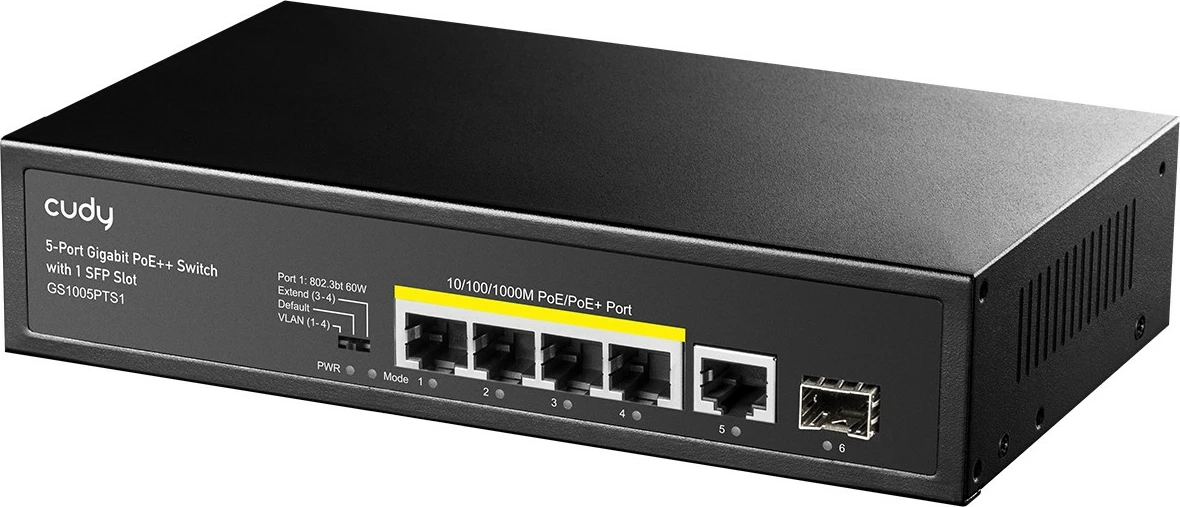 Switch Cudy GS1005PTS1, Gigabit Ethernet, PoE, Montim në mur