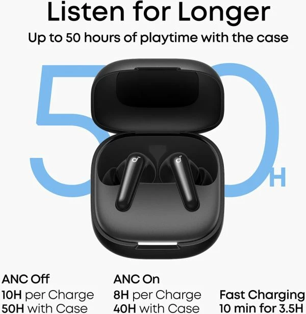 Kufje Anker Soundcore R60i NC, wireless, noise cancelling, e zezë